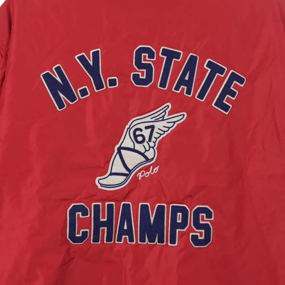 NWOT Polo Ralph Lauren Coach Jacket 3XB Red Nylon NY State Champs P Wing Snap